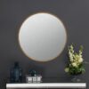 O'Malley 40 x 40 Inch Round Framed Wall Mirror Brass