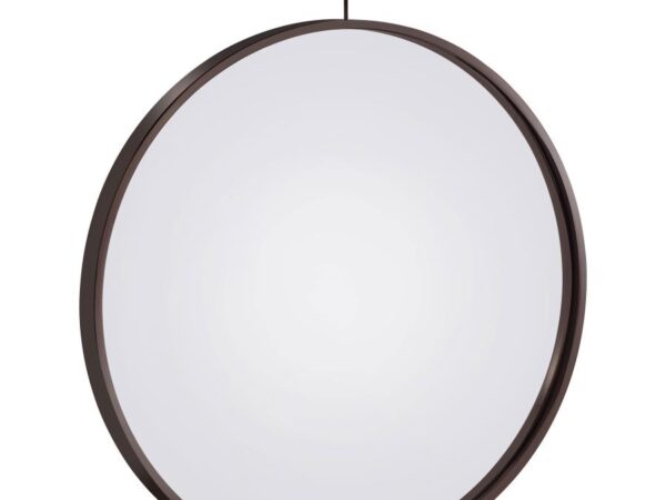 Gwyneth 30 x 35 Inch Round Wall Mirror Black Nickel