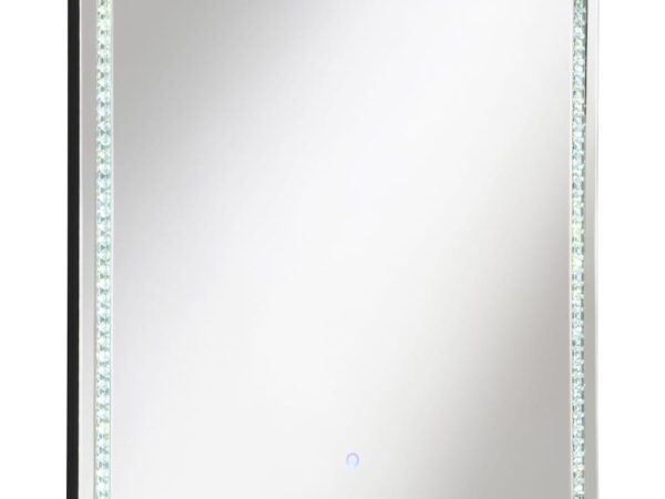 Noelle 39 x 39 Inch Wall Mirror with LED Lighting Silver