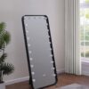 Canton 32 x 71 Inch LED Standing Mirror with Speakers Black