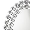 Colleen 31 x 47 Inch Oval Wall Mirror Crystal Flowers Silver