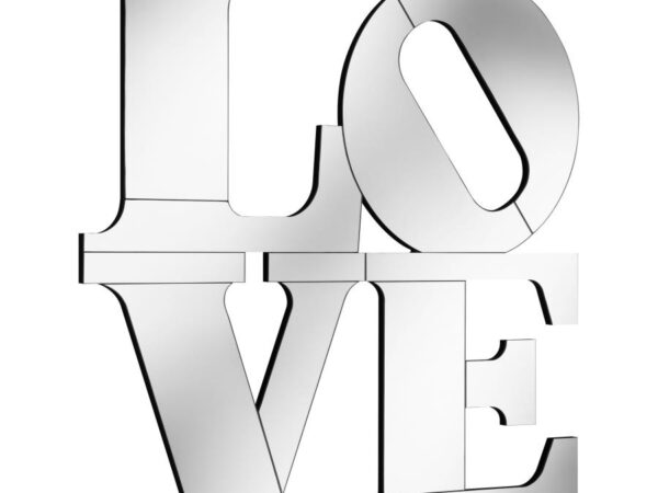 Keiran 40 x 40 Inch LOVE Lettered Wall Mirror Silver