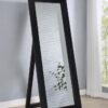 Cadence Tempered Glass Full Length Standing Mirror Black Oak