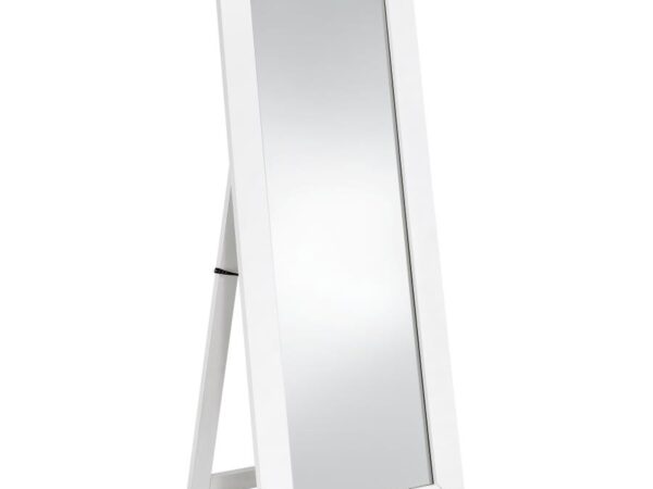 Cadence Tempered Glass Full Length Mirror White High Gloss