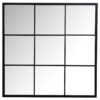 Quetzal 35 x 35 Inch Square Window Pane Wall Mirror Black