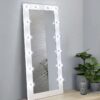Zayan 32 x 71 Inch Floor Mirror LED Lighting White Gloss