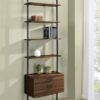 Owens 96-inch 4-shelf Storage Wall Bookshelf Walnut