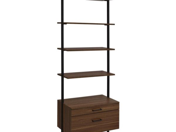 Owens 96-inch 4-shelf Storage Wall Bookshelf Walnut