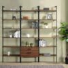Owens 96-inch 4-shelf Storage Wall Bookshelf Walnut