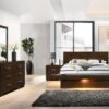 Jessica 4-piece Queen LED Bedroom Set Cappuccino