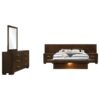 Jessica 5-piece Queen LED Bedroom Set Cappuccino