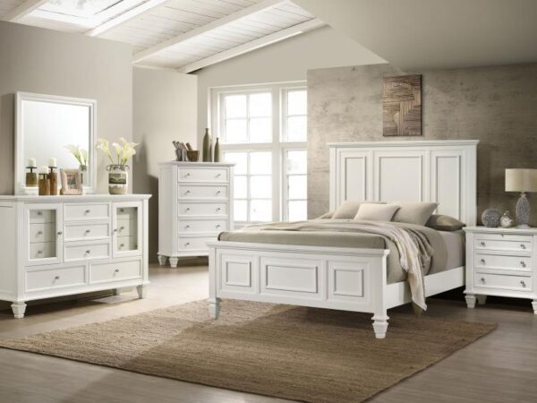 Sandy Beach 5-piece Eastern King Bedroom Set Cream White