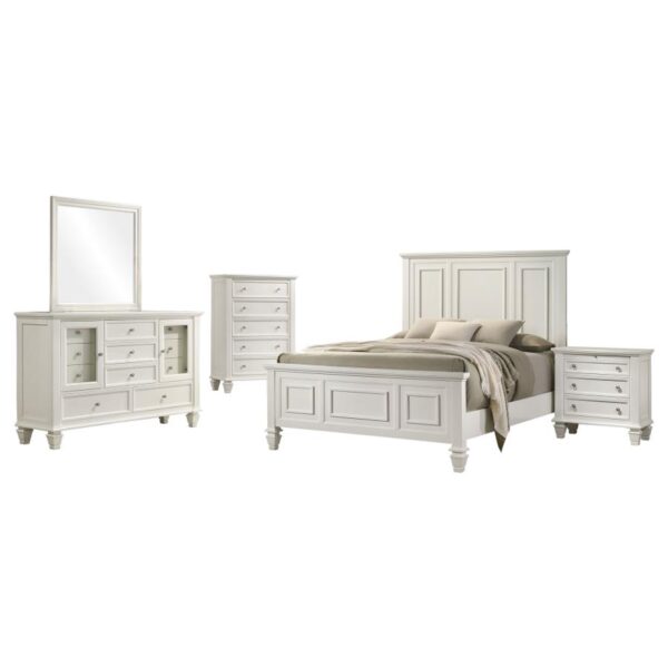 Sandy Beach 5-piece Eastern King Bedroom Set Cream White