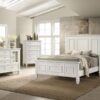 Sandy Beach 63-inch Eastern King Wood Panel Bed Cream White