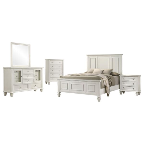 Sandy Beach 5-piece Queen Bedroom Set Cream White