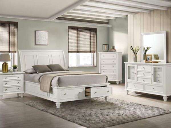 Sandy Beach 5-piece Queen Bedroom Set Cream White