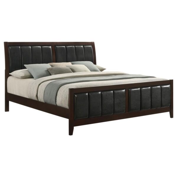 Carlton Wood Eastern King Panel Bed Cappuccino