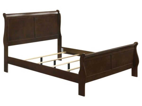 Louis Philippe Wood Full Sleigh Bed Cappuccino