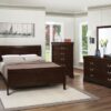 Louis Philippe Wood Full Sleigh Bed Cappuccino