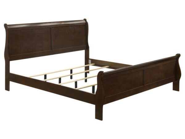 Louis Philippe Wood Eastern King Sleigh Bed Cappuccino