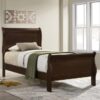 Louis Philippe Wood Twin Sleigh Bed Cappuccino