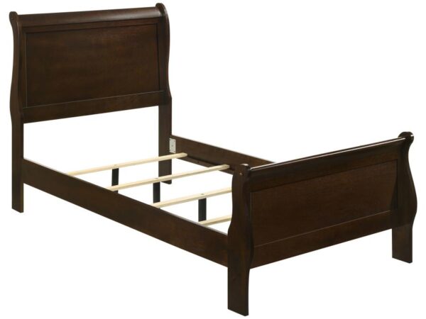 Louis Philippe Wood Twin Sleigh Bed Cappuccino