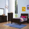 Louis Philippe Wood Twin Sleigh Bed Cappuccino