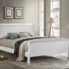 Louis Philippe 47-inch Full Sleigh Panel Bed White