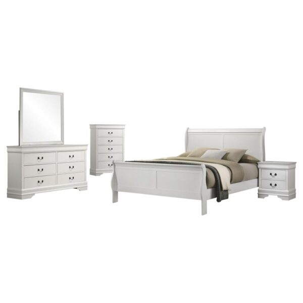 Louis Philippe 5-piece Eastern King Bedroom Set White