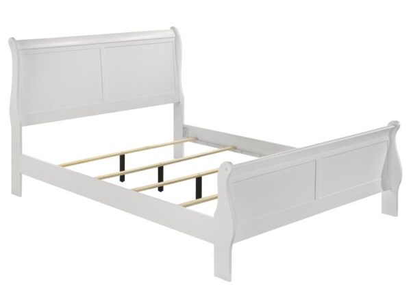 Louis Philippe 47-inch Eastern King Sleigh Panel Bed White