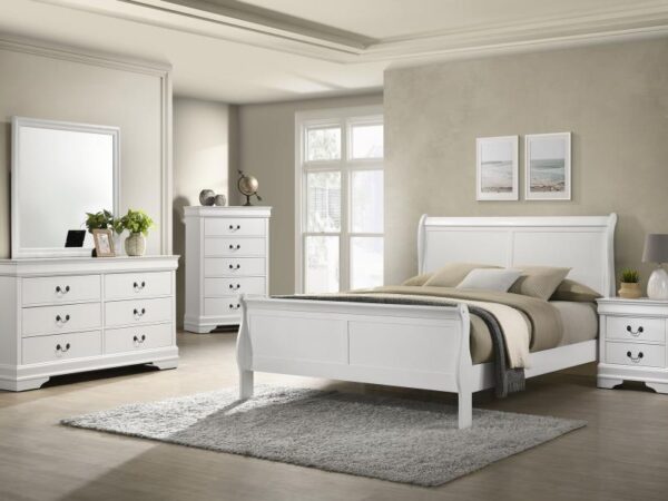Louis Philippe 5-piece Queen Bedroom Set White