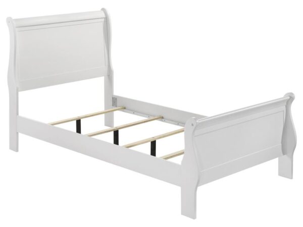 Louis Philippe 47-inch Twin Sleigh Panel Bed White