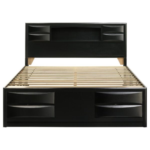 Briana Wood Eastern King Storage Bookcase Bed Black