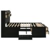 Briana Wood Queen Storage Bookcase Bed Black