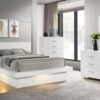 Jessica 5-piece Eastern King LED Bedroom Set Snow White
