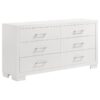 Jessica 6-piece Eastern King LED Bedroom Set Snow White