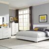 Felicity Wood Eastern King LED Panel Bed White High Gloss