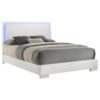 Felicity Wood Queen LED Panel Bed White High Gloss