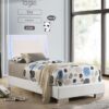 Felicity Wood Twin LED Panel Bed White High Gloss