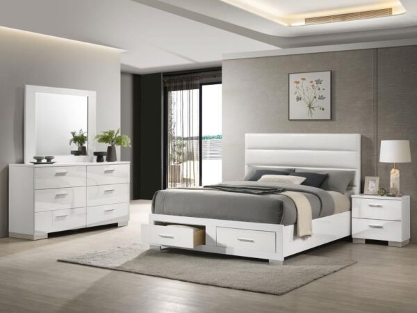 Felicity 4-piece Queen Platform Bedroom Set White