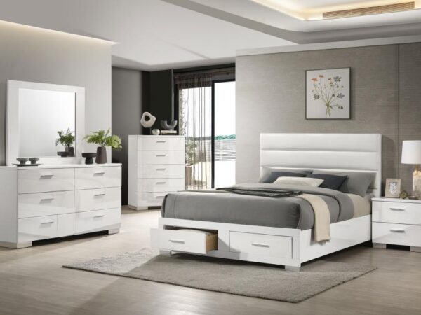 Felicity 5-piece Queen Platform Bedroom Set White