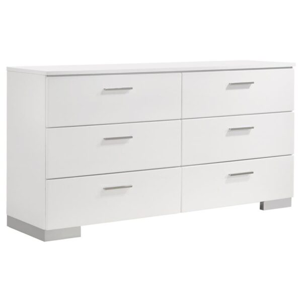 Felicity 4-piece Eastern King Bedroom Set White High Gloss