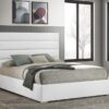 Felicity 53-inch Upholstered Eastern King Platform Bed White