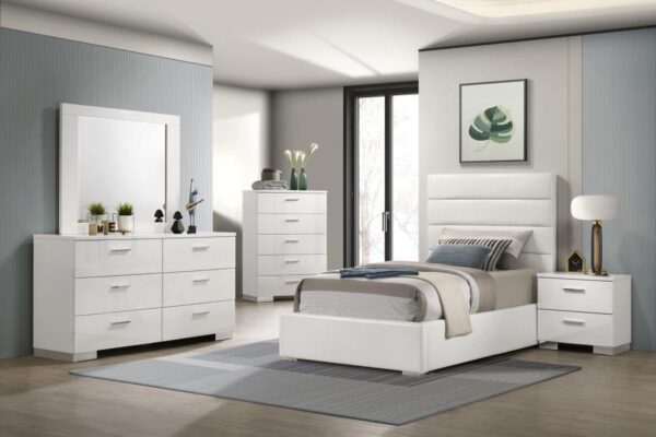 Felicity 53-inch Upholstered Twin Platform Bed White