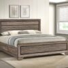 Kauffman Wood Eastern King Storage Panel Bed Washed Taupe