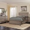 Kauffman Wood Eastern King Storage Panel Bed Washed Taupe