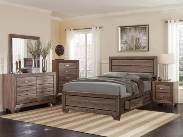 Kauffman 5-piece Queen Bedroom Set Washed Taupe