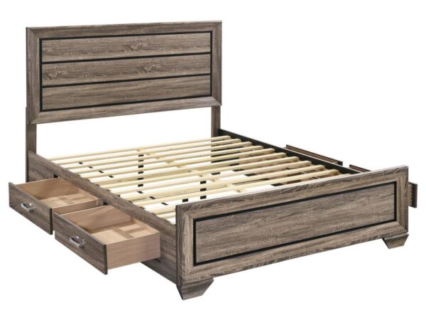 Kauffman Wood Queen Storage Panel Bed Washed Taupe