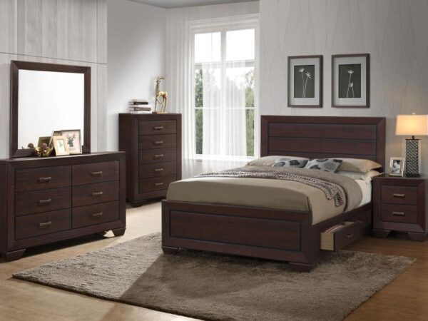 Kauffman 5-piece Eastern King Bedroom Set Dark Cocoa