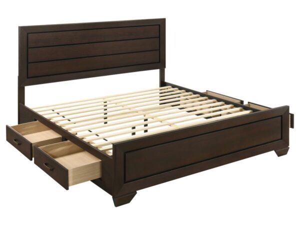Kauffman Wood Eastern King Storage Panel Bed Dark Cocoa